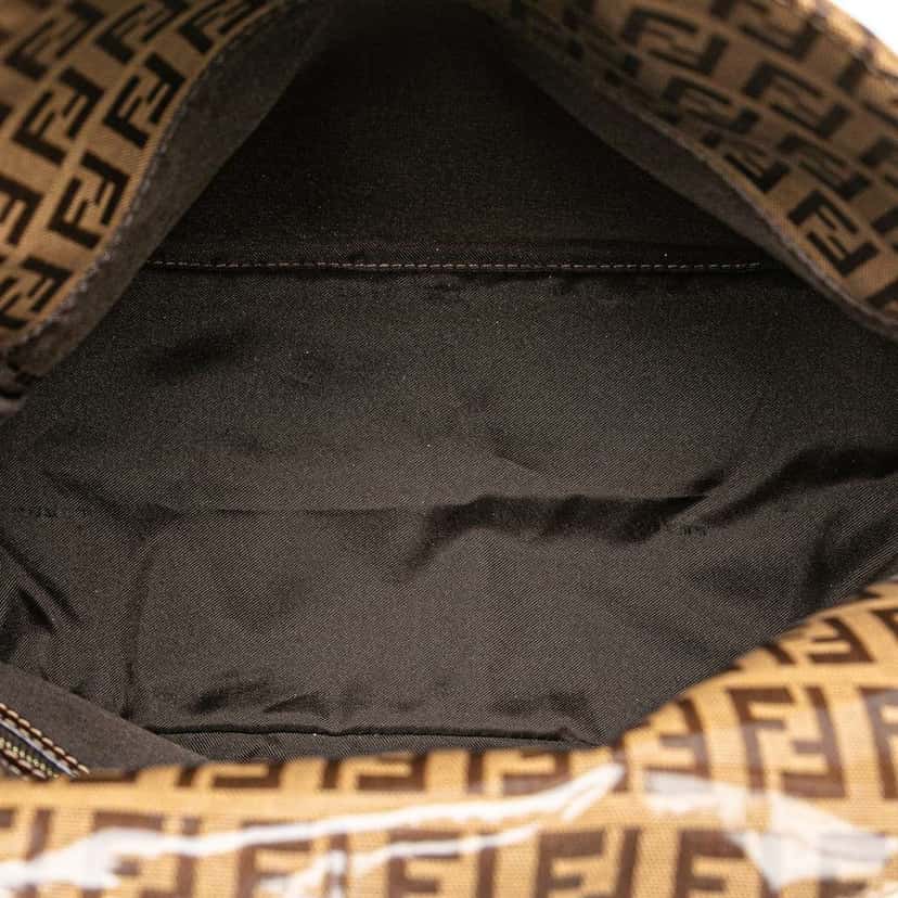 Fendi Zucchino Crystal Double Flap Mamma Brown Canvas Good condition - Model View