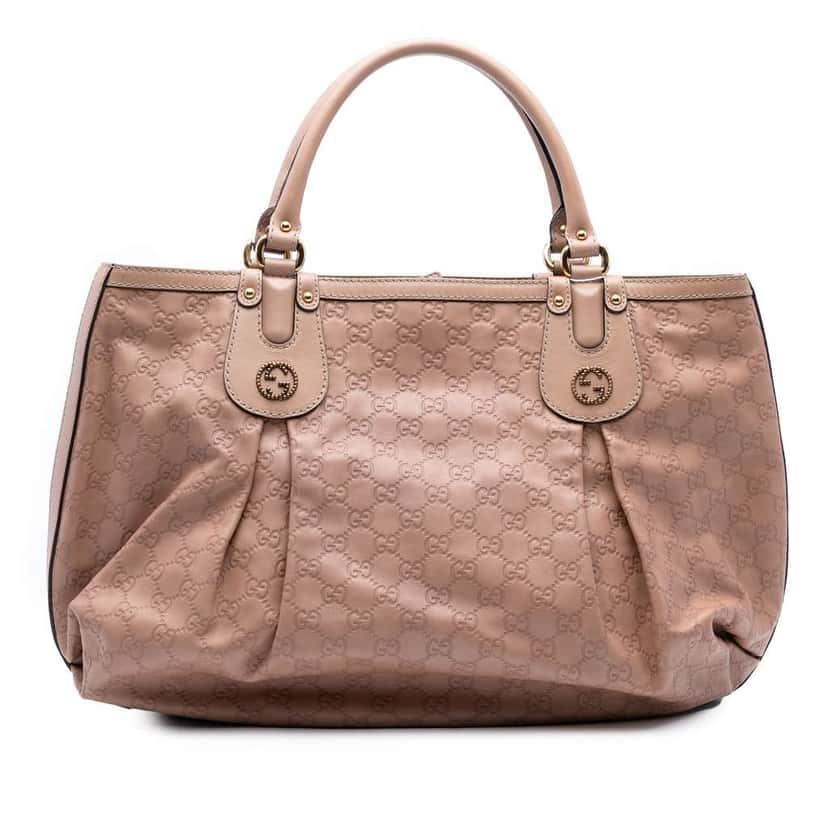 Gucci Large Guccissima Scarlett Tote Pink Leather Good condition - Front View
