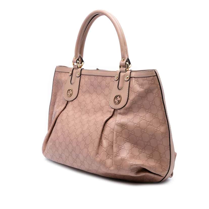 Gucci Large Guccissima Scarlett Tote Pink Leather Good condition - Back View