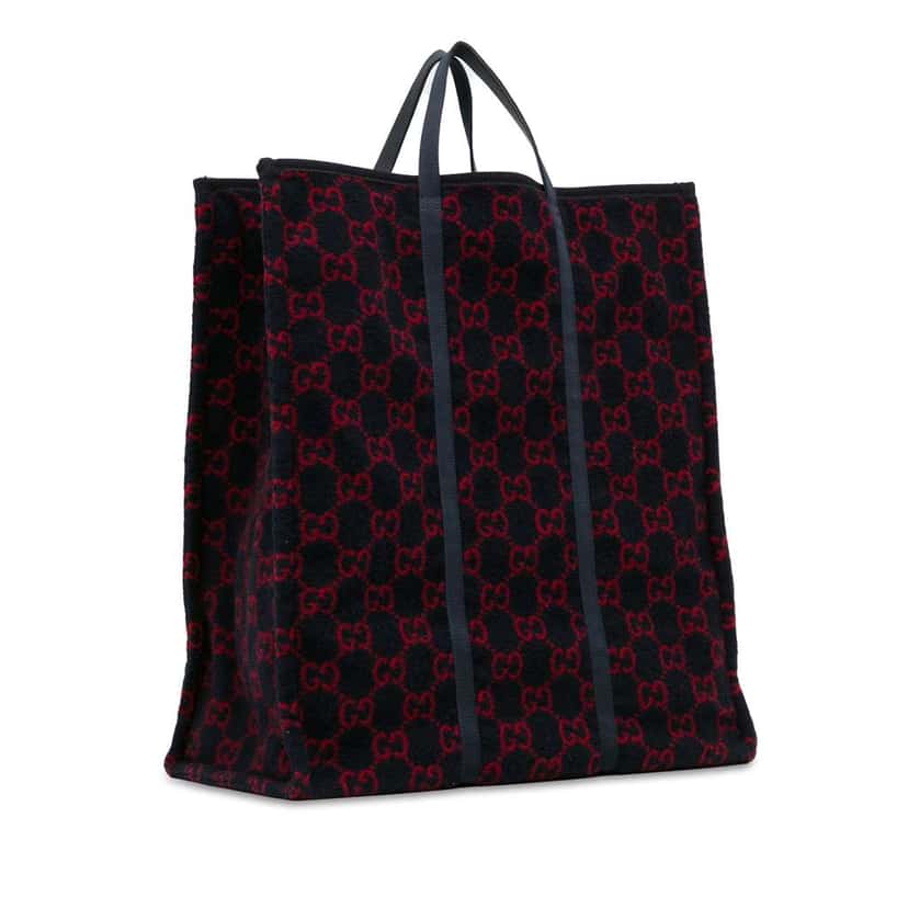 Gucci GG Wool Tote Blue Wool Good condition - Back View