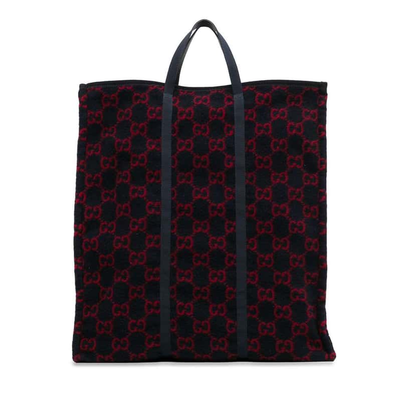 Gucci GG Wool Tote Blue Wool Good condition - Model View