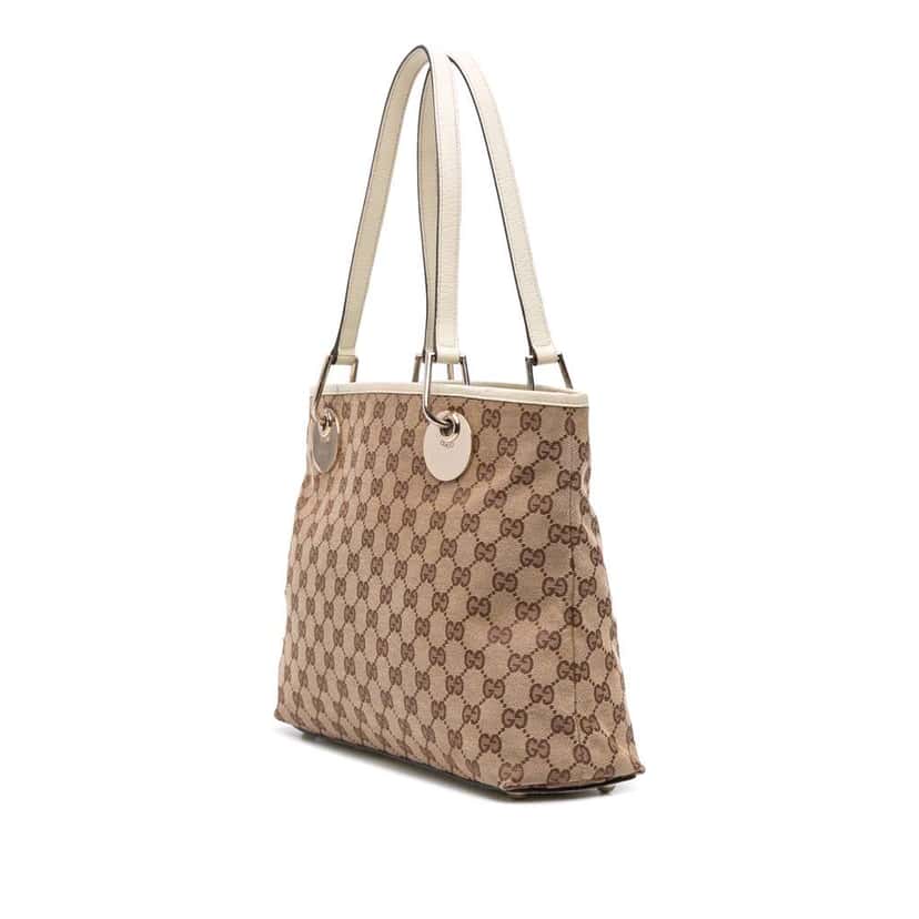 Gucci Medium GG Canvas Eclipse Tote Brown Canvas Good condition - Back View