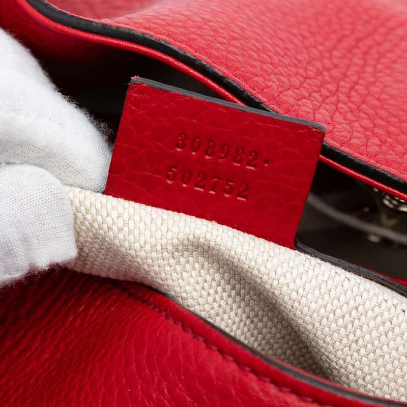 Gucci Medium Leather Soho Chain Tote Red Leather Good condition - Box View