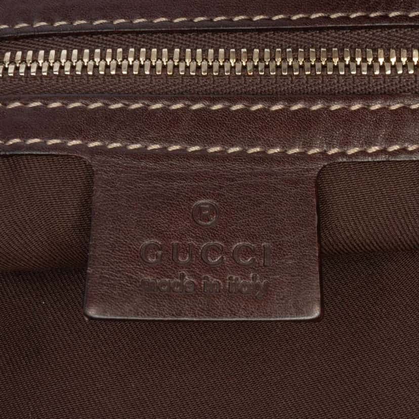 Gucci Canvas Bamboo Horsebit Print Hobo Pink Canvas Good condition - Box View