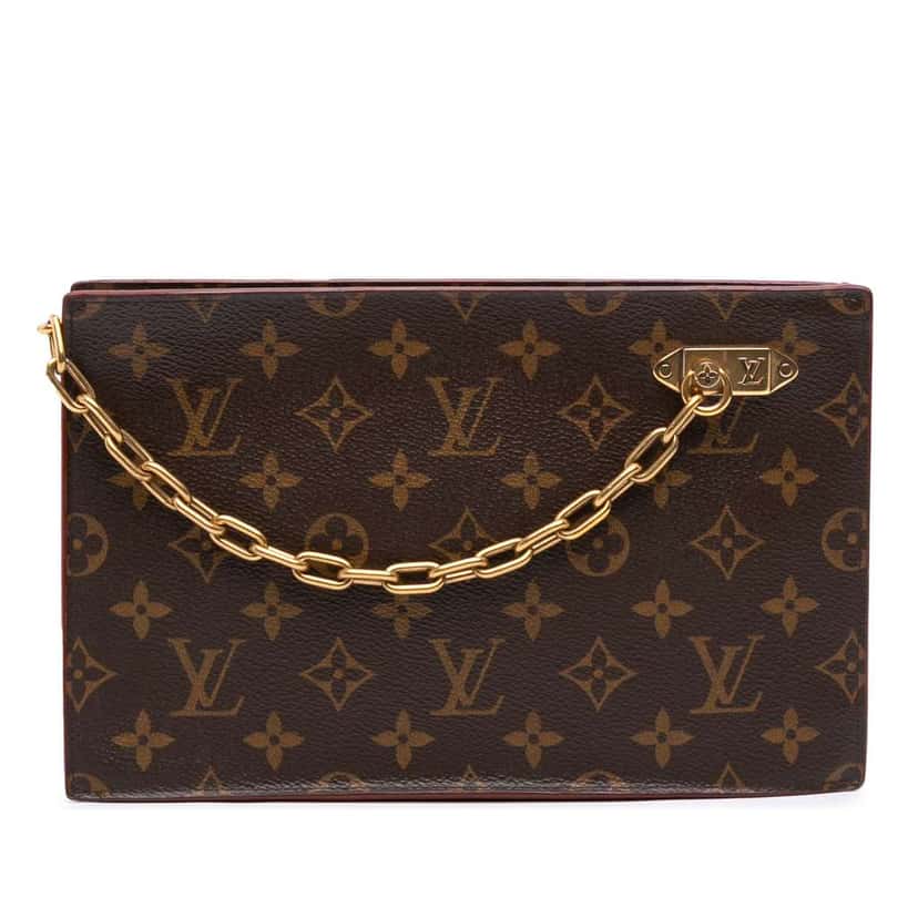 Louis Vuitton Monogram Legacy Chain Clutch Brown Canvas Good condition - Front View