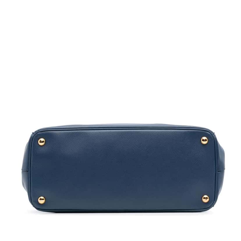 Prada Medium Saffiano Lux Galleria Double Zip Satchel Blue Leather Good condition - Inside View