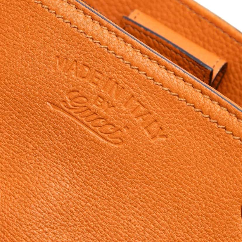 Gucci Medium Calfskin Bamboo Shopper Satchel Orange Leather Good condition - Box View