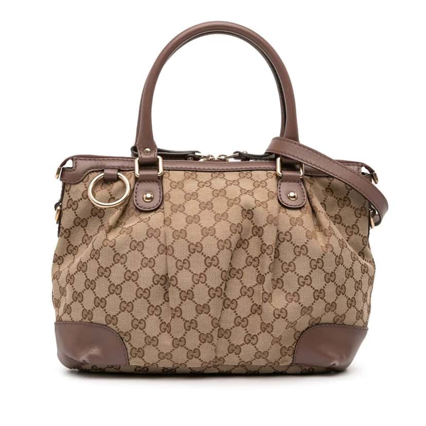 Gucci GG Canvas Sukey Satchel Brown Canvas Fair condition - Front View