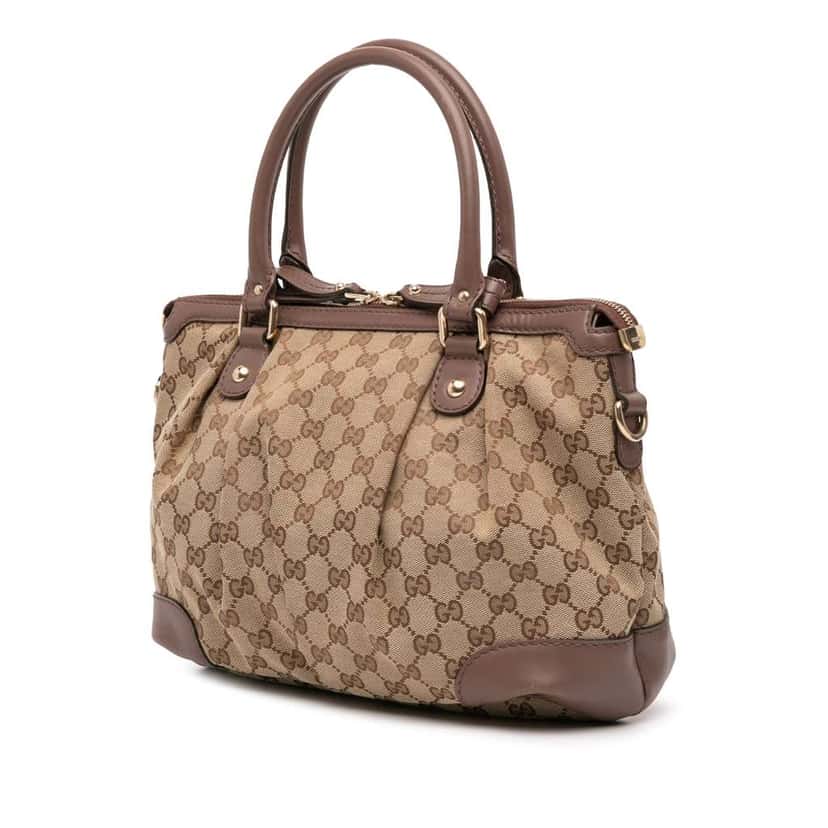 Gucci GG Canvas Sukey Satchel Brown Canvas Fair condition - Back View