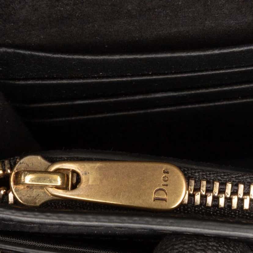 Dior Grained Calfskin Saddle Chain Pouch Black Leather Good condition - Box View