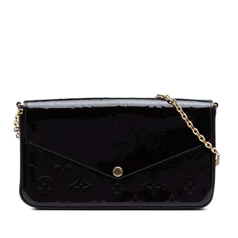 Louis Vuitton Monogram Vernis Pochette Felicie Purple Leather Good condition - Front View