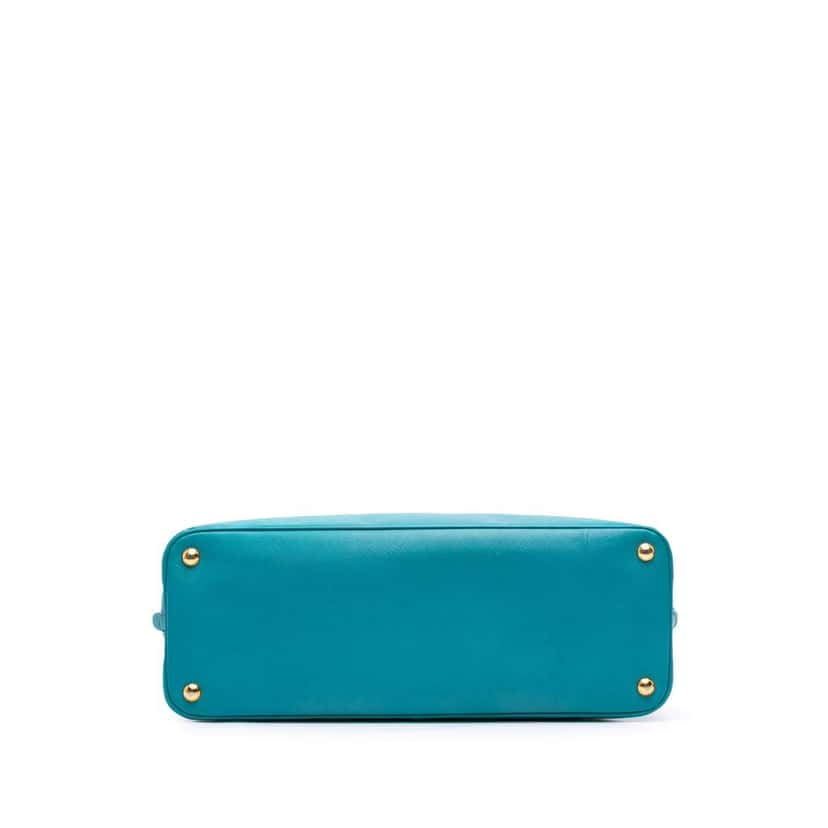 Prada Large Saffiano Lux Promenade Satchel Blue Leather Good condition - Inside View