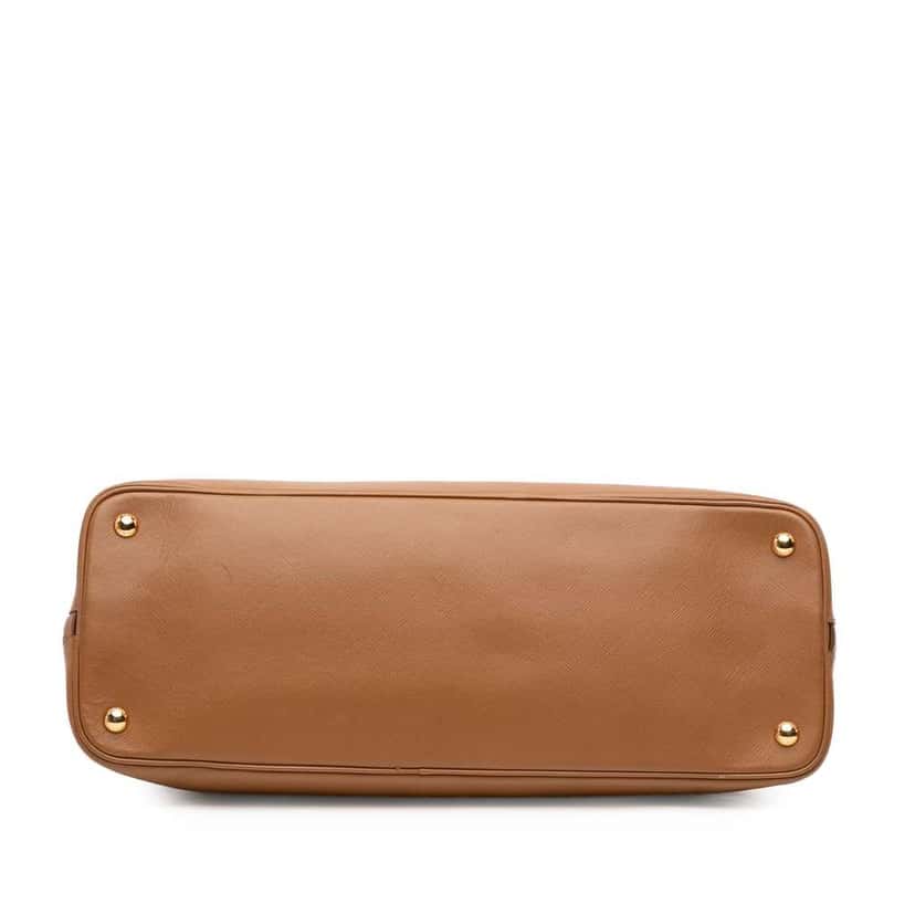 Prada Large Saffiano Lux Promenade Satchel Brown Leather Good condition - Inside View