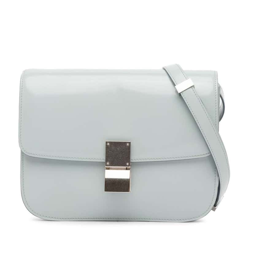 Celine Teen Calfskin Classic Box Grey Leather Good condition - Front View