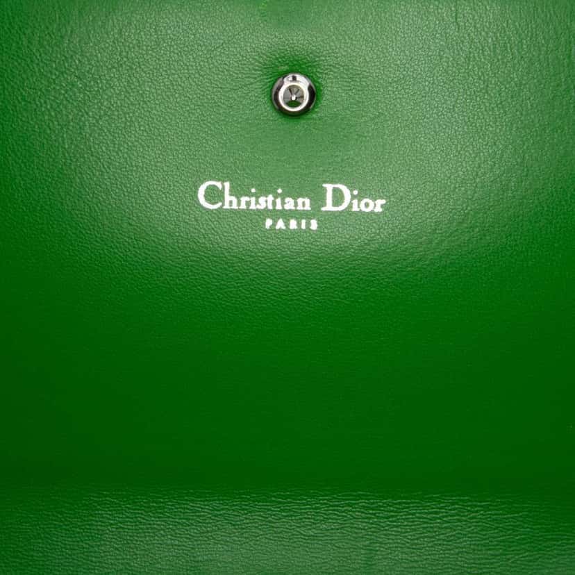 Dior Grained Calfskin Diorama Croisiere Wallet on Chain Green Leather Good condition - Box View