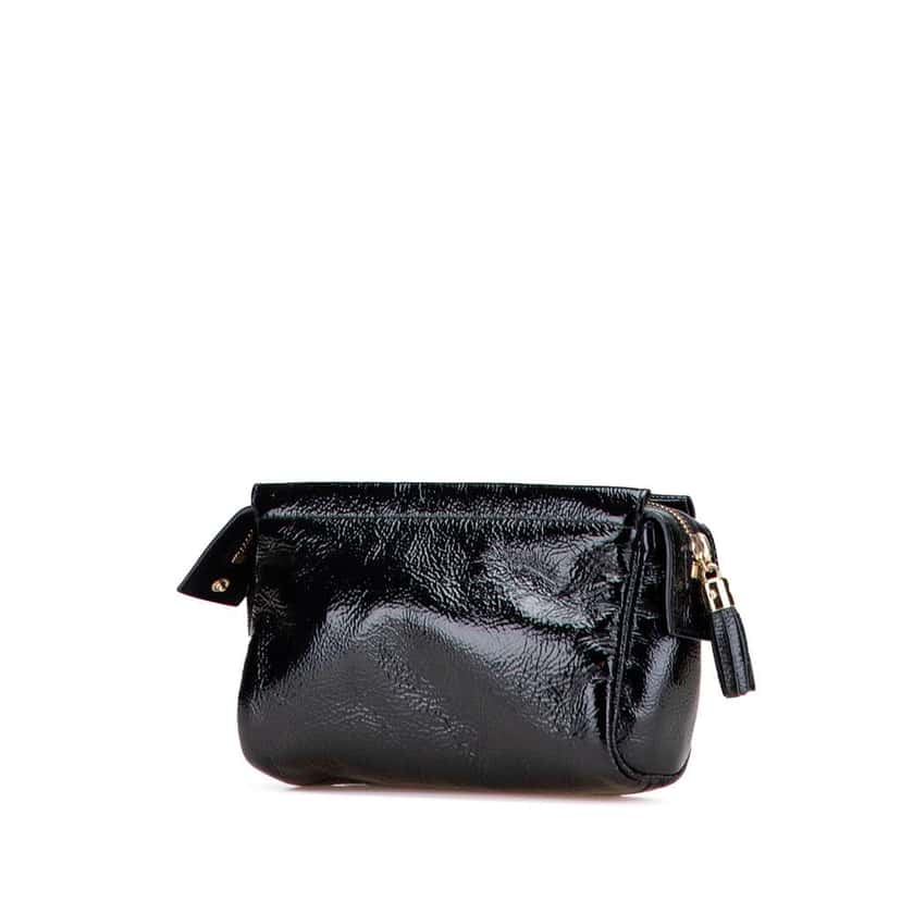 Gucci Soft Patent Soho Clutch Black Leather Good condition - Back View