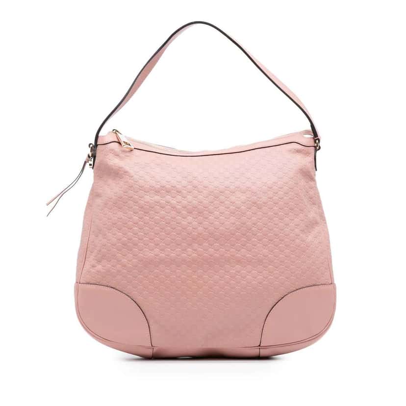 Gucci Large Microguccissima Bree Shoulder Bag Pink Leather Good condition - Front View