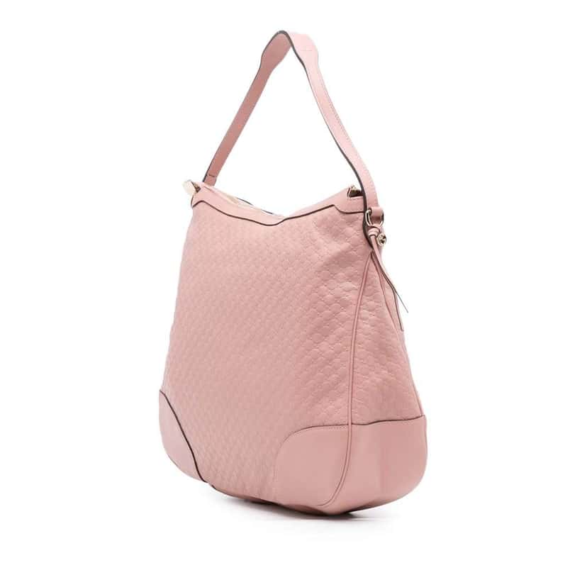 Gucci Large Microguccissima Bree Shoulder Bag Pink Leather Good condition - Back View