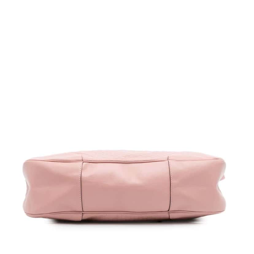 Gucci Large Microguccissima Bree Shoulder Bag Pink Leather Good condition - Inside View