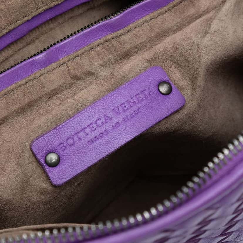 Bottega Veneta Nappa Intrecciato Nodini Crossbody Purple Leather Good condition - Box View