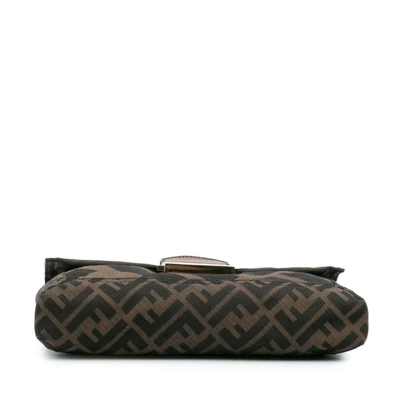 Fendi Zucca Canvas and Leather Chain Maxi Baguette Brown Canvas Good condition - Inside View