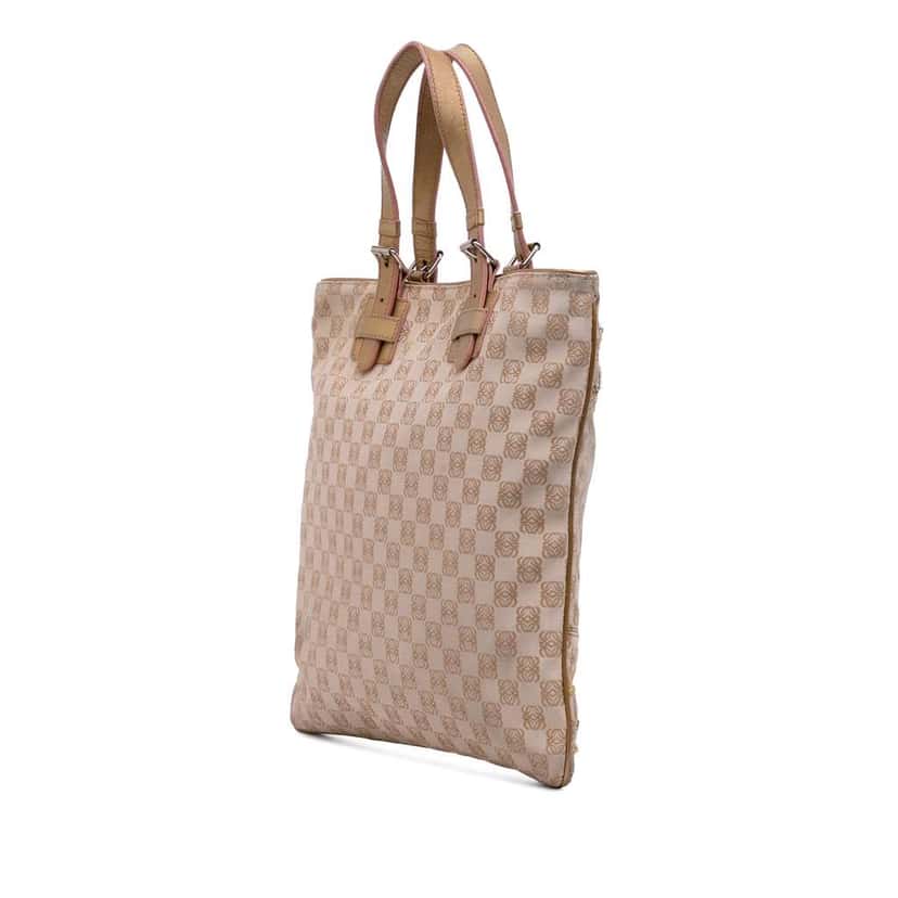 Loewe Anagram Canvas Embroidered Tote Brown Canvas Very good condition - Back View