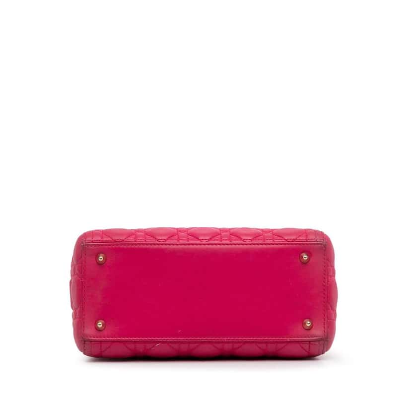 Dior Medium Lambskin Cannage Lady Dior Pink Leather Very good condition - Box View