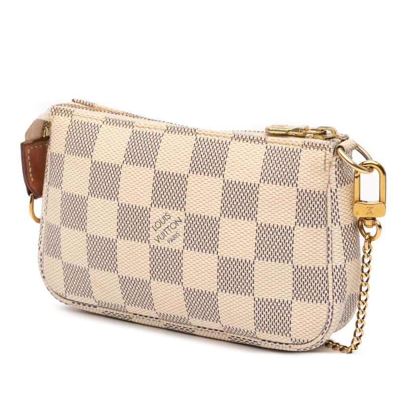 Louis Vuitton Damier Azur Mini Pochette Accessoires White Good condition - Back View