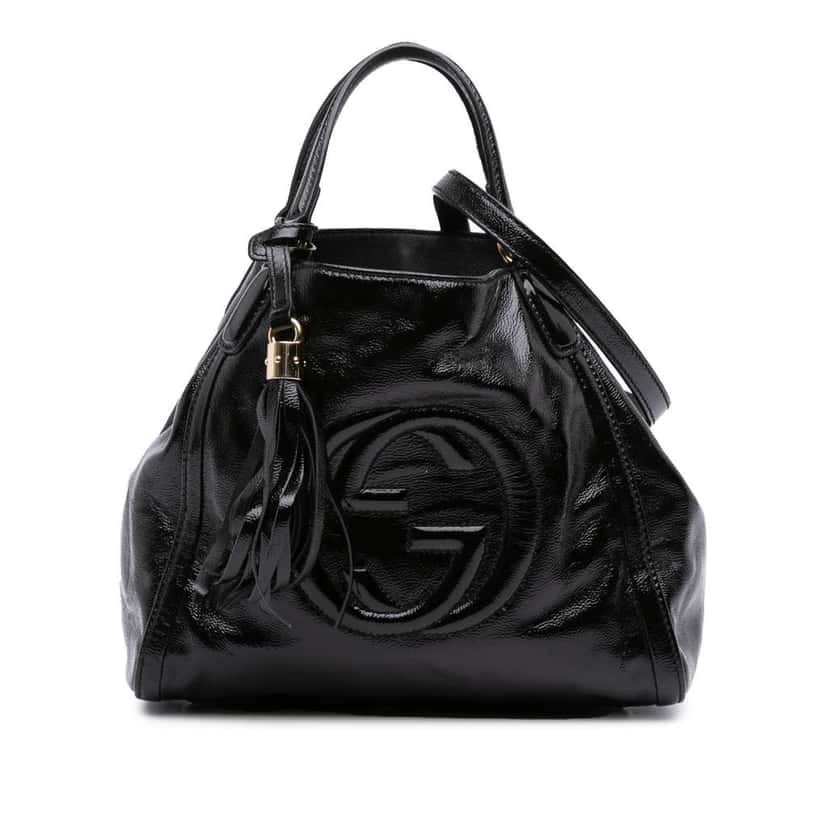 Gucci Small Patent Soho Satchel Black Leather Good condition - Front View