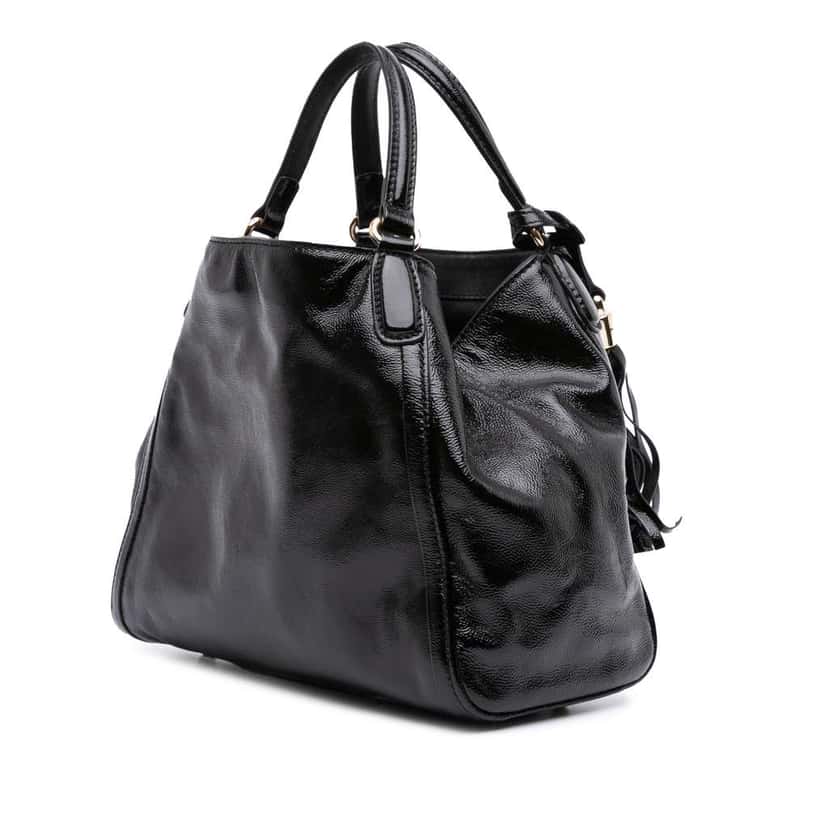 Gucci Small Patent Soho Satchel Black Leather Good condition - Back View