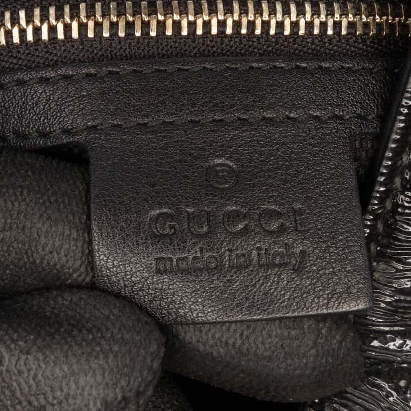 Gucci Small Patent Soho Satchel Black Leather Good condition - Box View