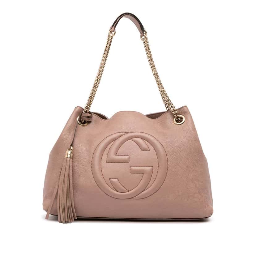 Gucci Medium Leather Soho Chain Tote Pink Leather Good condition - Front View