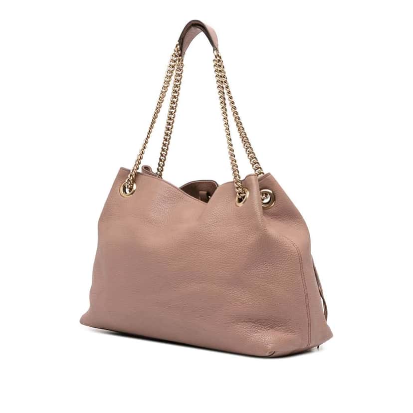 Gucci Medium Leather Soho Chain Tote Pink Leather Good condition - Back View