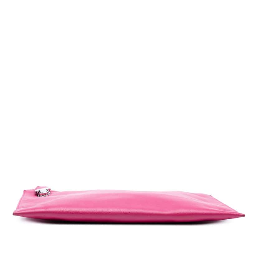 Prada Saffiano Lux Zip Clutch Pink Leather Good condition - Inside View