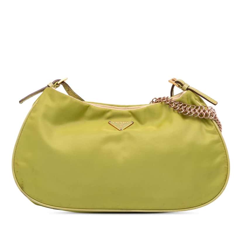 Prada Tessuto Chain Shoulder Bag Green Good condition - Front View