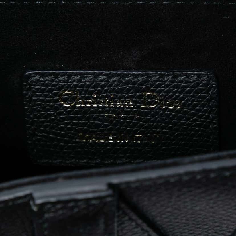 Dior Mini Grained Calfskin Saddle Bag Black Leather Good condition - Box View