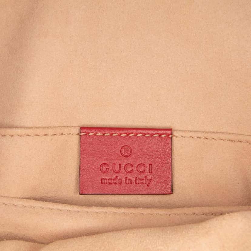 Gucci Small GG Marmont Matelasse Leather Belt Bag Red Leather Good condition - Box View