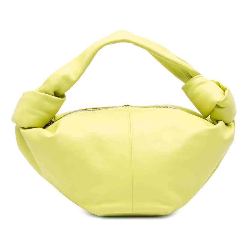 Bottega Veneta Mini Calfskin Double Knot Green Leather Very good condition - Front View