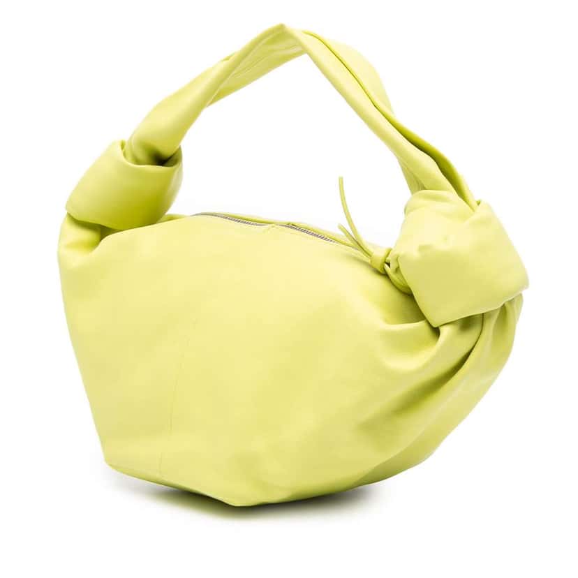 Bottega Veneta Mini Calfskin Double Knot Green Leather Very good condition - Back View