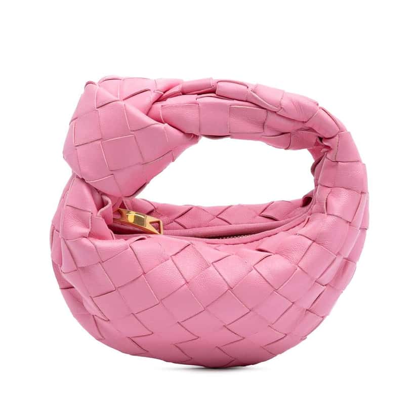 Bottega Veneta Candy Nappa Intrecciato Jodie Pink Leather Good condition - Front View