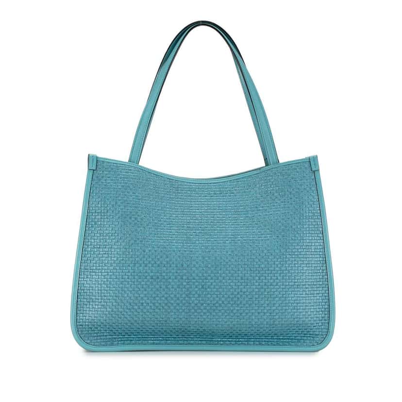 Gucci Medium Straw Horsebit 1955 Tote Blue Good condition - Inside View