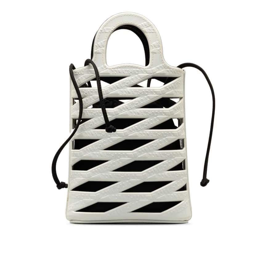 Balenciaga Neo Basket Phone Holder White Leather Good condition - Inside View