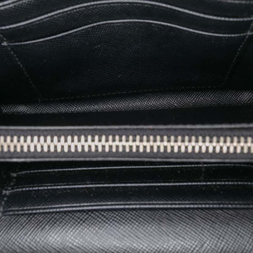 Prada Saffiano Crystal Studded Wallet on Strap Black Leather Good condition - Model View