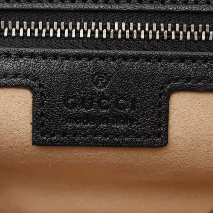 Gucci Small Goatskin Aphrodite Shoulder Bag Black Leather Good condition - Box View