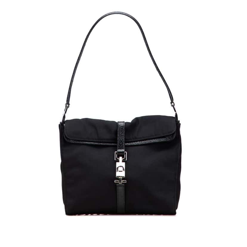 Gucci Nylon Jackie Shoulder Bag Black Good condition - Front View