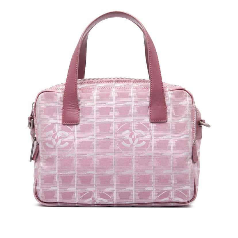 Chanel New Travel Line Nylon Satchel Pink Good condition - Front View