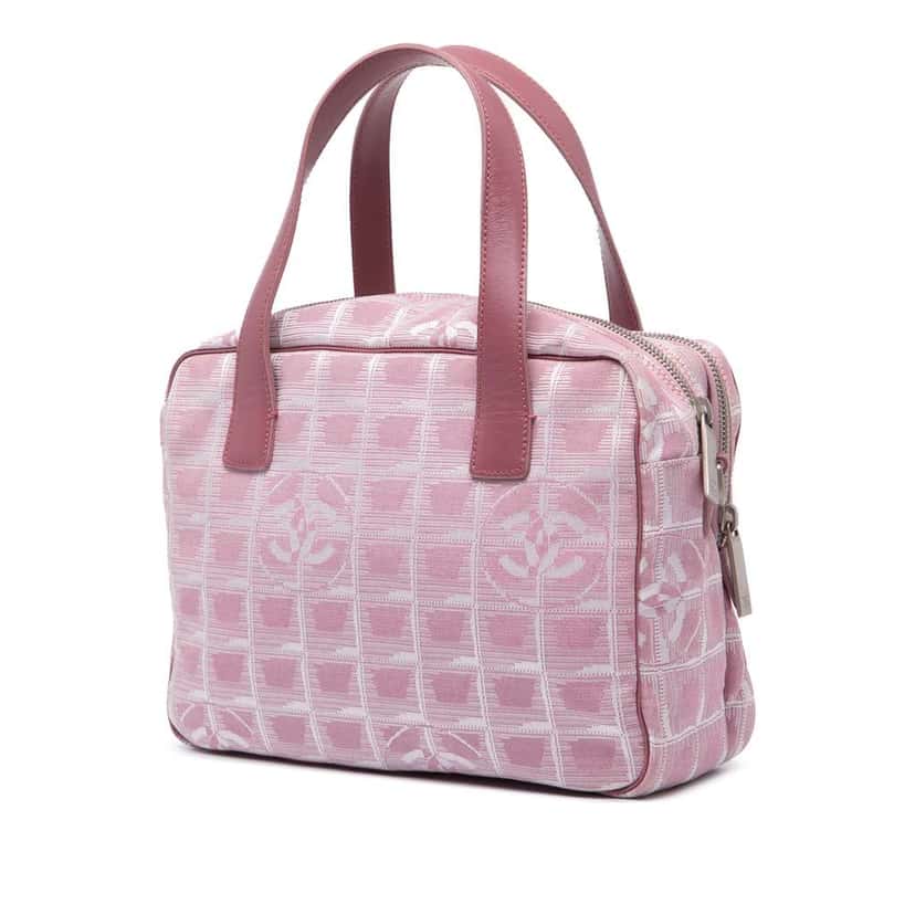 Chanel New Travel Line Nylon Satchel Pink Good condition - Back View