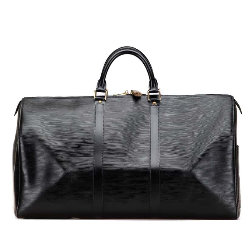 Louis Vuitton Epi Keepall 50 Black Leather Fair condition - Front View