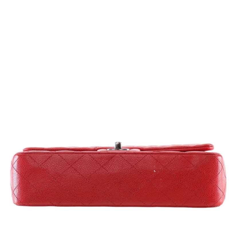Chanel Medium Classic Caviar Double Flap Red Leather Good condition - Box View