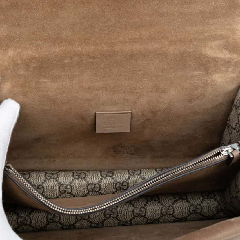 Gucci Medium GG Supreme Dionysus Shoulder Bag Brown Canvas Good condition - Model View
